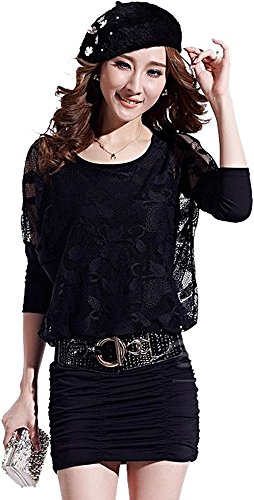 ワンピース ミニ ドレス レース シースルー ホルターネック 刺繍 セクシー ゴージャス カジュアル キュート エレガンス レディース 秋物 冬物 可愛いスカーフ付き R578