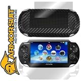 ArmorSuit MilitaryShield - Sony PlayStation Vita Black Carbon Fiber Film Protector Shield + Screen Protector with Lifetime Replacements