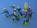 Buffalo Soldiers, US 10th Cavalry Regiment Fighting on Foot, Hand Painted 54mm Toy Soldiers and Playset Figures, Indian Wars American West