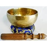 F10 5" Energetic Throat 'G' Chakra Healing Tibetan Singing Bowl Made in Nepal