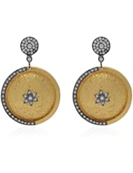 925 Sterling Silver Gold Plated Studded With Cz Handmade Designer Dangle Females Earrings New Fashion Jewelry