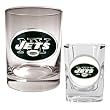 New York Jets 14oz Rocks Glass & 2oz Shot Glass Set - Primary logo (35mm on GSS) NFL Football