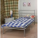 NEW METAL SINGLE 3FT BED FRAME - SILVER