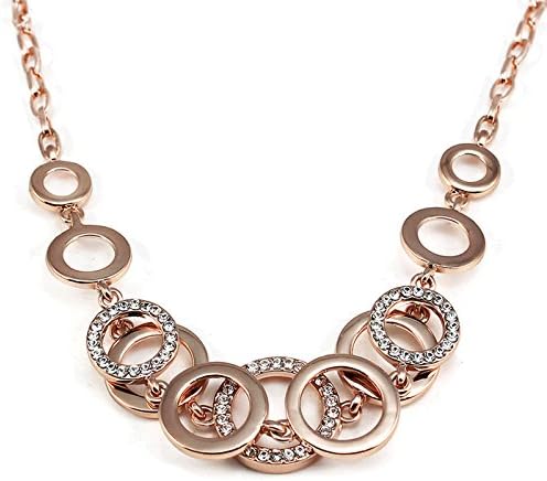 2015 New Charm Round Necklaces Fashion Rhinestone Rose Gold/Imitation Platinum Choker Necklace For Women Jewelry Accessories