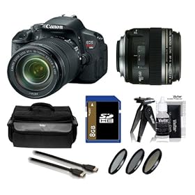 Canon EOS Rebel T4i 18.0 MP CMOS Digital SLR Camera Lens Kit with 18-135mm EF-S STM Lens, EF 85mm f/1.8 Lens, 8GB Class 10 SD Card, Carrying Case, 3-Piece Filter Set & More!