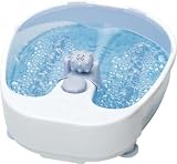 Fussmassagegerät mit beheizter Fussauflage, Fussbad, Fussmassagebad mit Massagenoppen + Massagerollen zur Stimulierung der Fussreflexzonen, Whirlpool - Effekt, Weiss/Blau, NEU + OVP