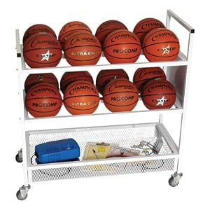 Buy Champion Sports Double-Wide Ball Cart - Holds 16 Balls and Accessories