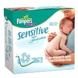 Pampers Sensitive Baby Wipes Refills, Case Pack, Four - 210 Count Resealable Packages, 840 Total Wipes