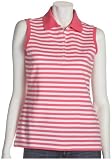 IZOD Women's Stripped Pique Sleeveless Polo Shirt