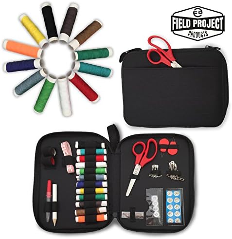 BEGINNERS SEWING KIT PocketSewing More than 50 Premium Quality Sewing Accessories Includes Spools of Thread, Scissors and Easy to Thread Needles, Measuring Tape