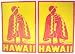 Hawaiian King Kamehameha 2 Hawaii Sticker Decal Set