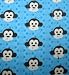 Fitted Oval Crib Sheet (Stokke Sleepi) - Monkey Face Blue - Made In USA