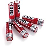 EBL 18650 Battery 3.7V 3000mAh Performance Li-ion Rechargeable Batteries with Stable Storage Boxes, 6 Packs