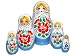 White/Red Flower Nesting Dolls - Set of 5