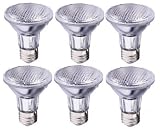 (6 pcs) 50PAR20/NFL 50W PAR20 Narrow Flood Halogen 120V Light Bulbs