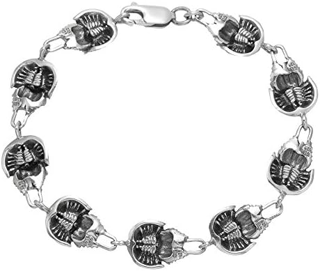 Sterling Silver Horseshoe Crab 8" Bracelet