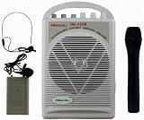 Hisonic HS122B-HL 40 Watts Rechargeable & Portable PA System with Built-in Dual Wireless Microphones, White