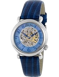 Stuhrling Original Womens 108.1215C8 Classic Metropolis Wall Street Automatic Skeleton Blue Watch
