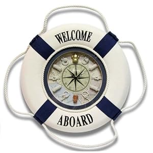 Infinity Instruments First Mate Life Ring with Rope Knot Accents Wall Clock