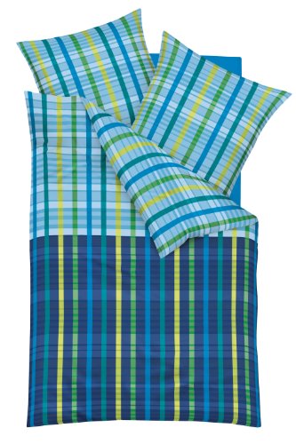 Kaeppel G-102946-01D4-VBMH Bettw&auml;sche No-Nonsense Farbe Blau Qualit&auml;t Satin, Gr&ouml;&szlig;e 2x 80/80 und 1x 200/200 cm