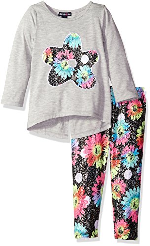 Limited Too Girls' Toddler Girls' 2 Piece Set Long Sleeve Top and Legging Pant, Heather Grey, 3T