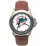 LogoArt Miami Dolphins Rookie Leather Watch