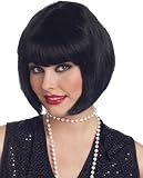 New Womens 20s Black Bob Flapper Costume Wig Hairpiece 1920s Speakeasy Clara Bow