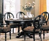 Pedestal Dining Table Black Finish