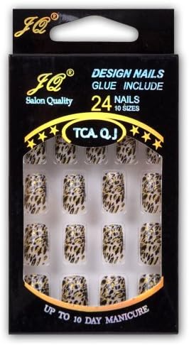 Cydiapple 24pcs Set Acrylic False Nail Tips French Full Nails Art Free Glue