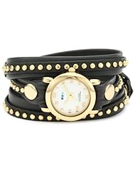 La Mer Collections Womens LMSW6003 Bali Stud Collection Grey Gold Bali Watch