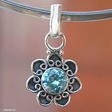 Topaz choker, 'Blue Blossom'