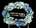 BLUE FLYING LEAVES SWAROVSKI CRYSTAL HAIR BARRETTE ( 2 1/2x5 )