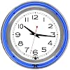 Trademark 14-Inch Double Ring Blue Outer White Inner Neon Clock