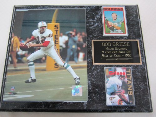 Bob Griese Miami Dolphins 2 Card Collector Plaque