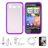 Durable Crystal Hard Case Cover with Purple Rubberized TPU Silicone Skin Ed ....