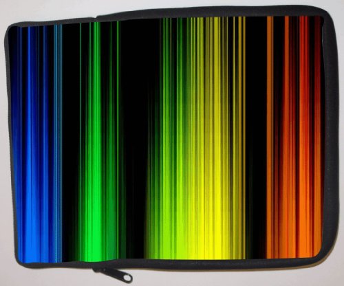 Multi Color Neon Stripes Laptop Sleeve - Note Book sleeve - iPad sleeve - can be used for for Fujitsu, Kindle, Samsung, Dell, Acer, ASUS Eee PC, Gateway, HP, Sony, Compaq, IBM, Mac, Sharp, Toshiba models - Unisex - Ideal gift for all occassions!