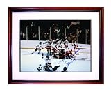 USA Olympic Hockey Team 1980 Olympic Celebration, Inscribed "Do You Believe in Miracles" and Autographed by Jim Craig