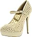Mary Jane Crochet Platform Stiletto Heel Dress Pumps