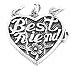Silver Best Friends Heart Three Way Split Charm