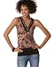 Baby Phat Top, V-Neck Beaded Halter Lt Blush/Bk/Spice XL