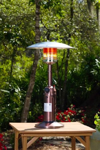 WT Living Copper Finish Tabletop Patio Heater - 39in H w/20in D reflector