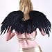 Beautiful New Black Feather Angel Wings with Free Halo
