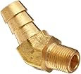 Anderson Metals Brass Hose Fitting, 45 Degree Elbow, Barb x NPT Male