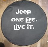 Jeep Logo One Life. Live It. Black Denim Tire Cover New