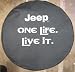 Jeep Logo One Life. Live It. Black Denim Tire Cover New