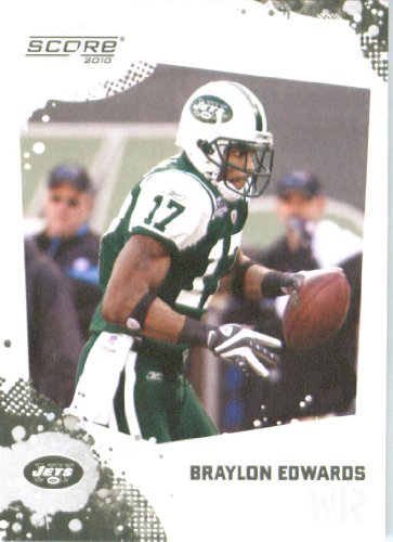 Braylon Edwards - New York Jets - 2010 Score Football Card - NFL Trading Card in Screwdown Case