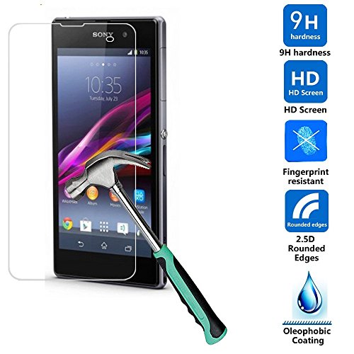 TaoFilm(tm) Premium HD Clear Tempered Glass [2.5D Round Edge,9H Hardness,0.3mm] Screen Protector With Premium Wooden Box Packaging for Sony Xperia Z1 Mini
