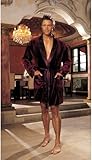 Shirley of Hollywood SB SOH-20416, Velvet and Charmeuse Smoking Jacket. L/XL Burgundy