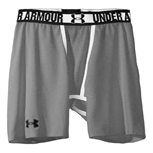 Mens Under Armour Heatgear Dynasty Compression Short, True Grey Heather/Black/Dark Grey , M