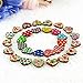 100pcs Multicolored Heart Shaped 2 Holes Wood Sewing Buttons